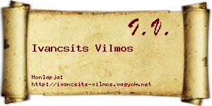 Ivancsits Vilmos névjegykártya