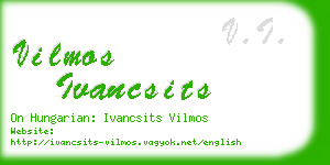 vilmos ivancsits business card